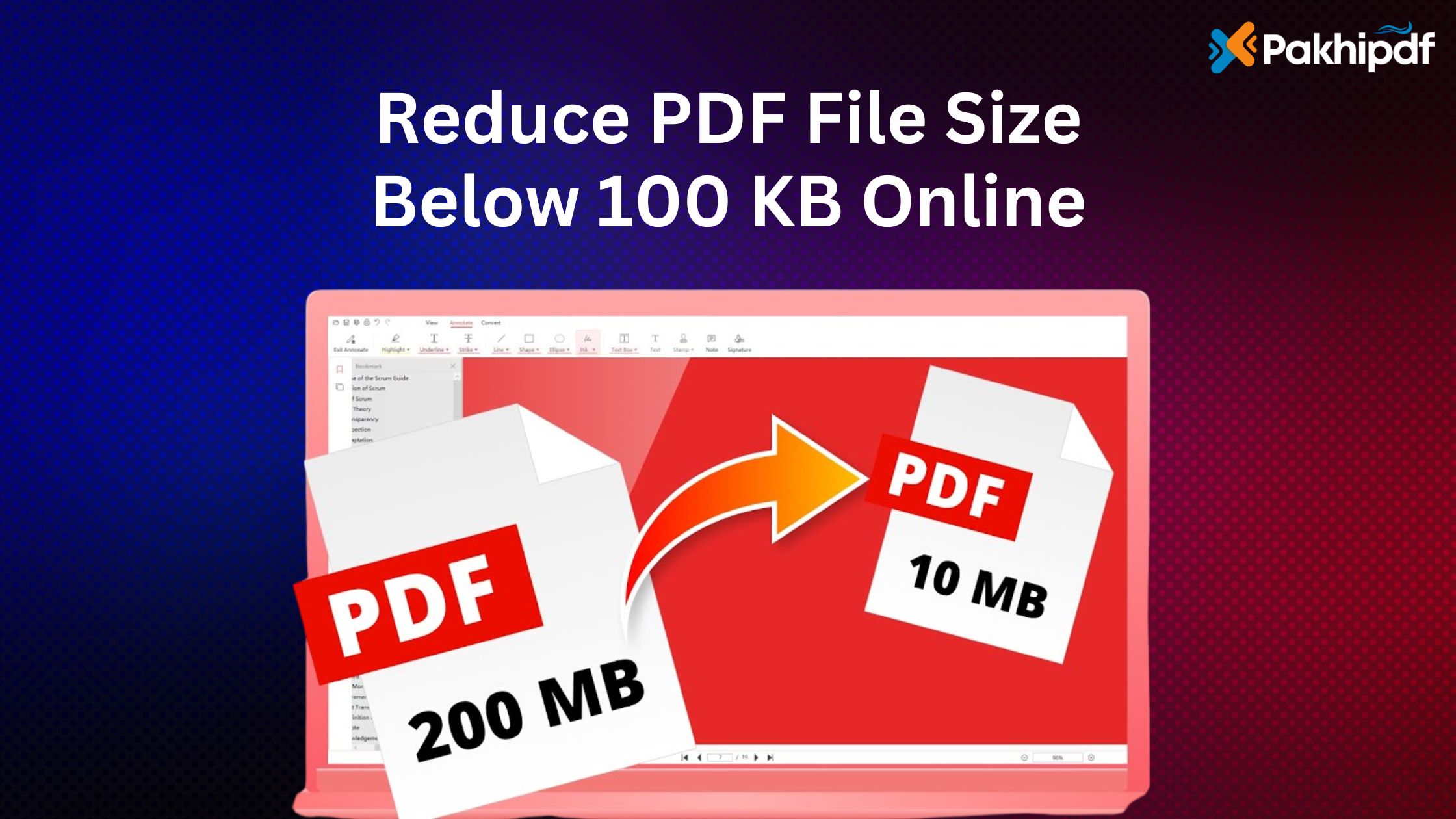 Reduce PDF File Size Below 100 KB Online